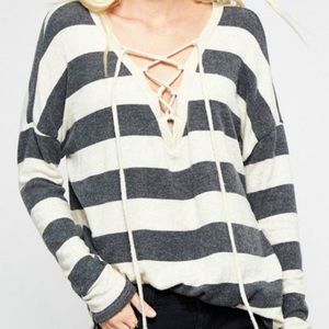 Promesa Lace-Up Knit Long Sleeve